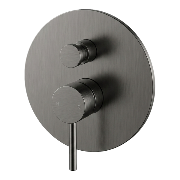 Arcisan Axus Pin Shower or Bath Mixer with Diverter (Trim Kit Only) Brushed Gunmetal