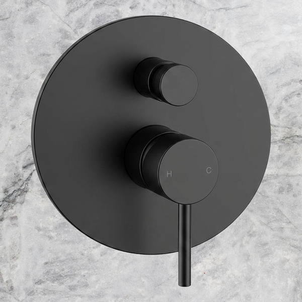 Arcisan Axus Pin Shower or Bath Mixer with Diverter (Complete Kit) Matte Black