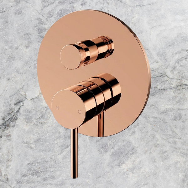 Arcisan Axus Pin Shower or Bath Mixer with Diverter (Trim Kit Only) Rose Gold