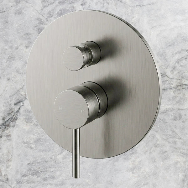 Arcisan Axus Pin Shower or Bath Mixer with Diverter (Complete Kit) Brushed Nickel