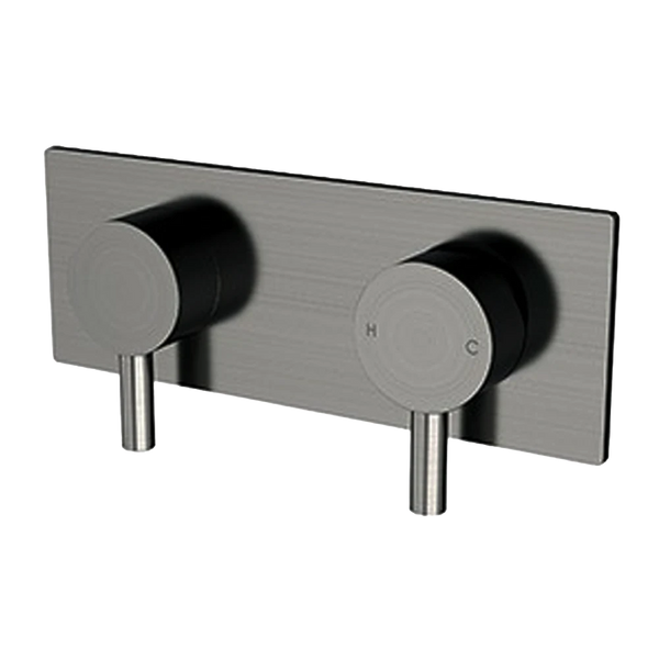Arcisan Axus Pin Shower Mixer and 3-Way Diverter with Plate (Trim Kit Only) Brushed Gunmetal