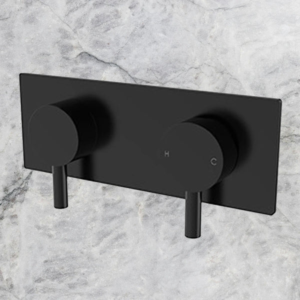 Arcisan Axus Pin Shower Mixer and 3-Way Diverter with Plate (Trim Kit Only) Matte Black