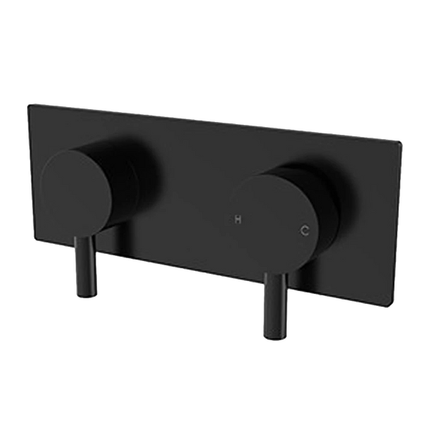 Arcisan Axus Pin Shower Mixer and 3-Way Diverter with Plate (Trim Kit Only) Matte Black