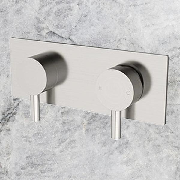 Arcisan Axus Pin Shower Mixer and 3-Way Diverter with Plate (Trim Kit Only) Brushed Nickel