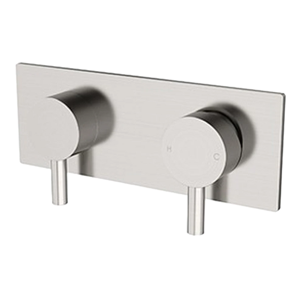 Arcisan Axus Pin Shower Mixer and 3-Way Diverter with Plate (Complete Kit) Brushed Nickel