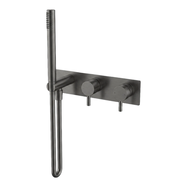 Arcisan Axus Pin Shower Mixer, Diverter and Handshower with Plate (Trim Kit Only) Brushed Gunmetal