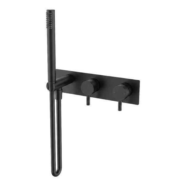 Arcisan Axus Pin Shower Mixer, Diverter and Handshower with Plate (Complete Kit) Matte Black