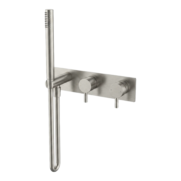 Arcisan Axus Pin Shower Mixer, Diverter and Handshower with Plate (Complete Kit) Brushed Nickel