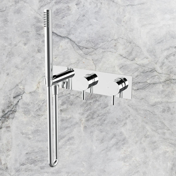Arcisan Axus Pin Shower Mixer, Diverter and Handshower with Plate (Trim Kit Only) Chrome