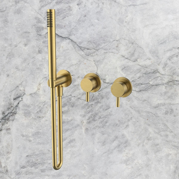 Arcisan Axus Pin Shower Mixer, Diverter and Handshower (Trim Kit Only) Brushed Brass