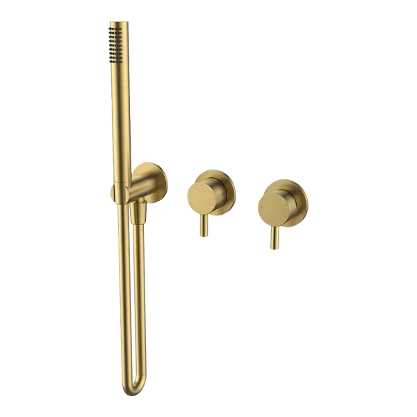 Arcisan Axus Pin Shower Mixer, Diverter and Handshower (Complete Kit) Brushed Brass