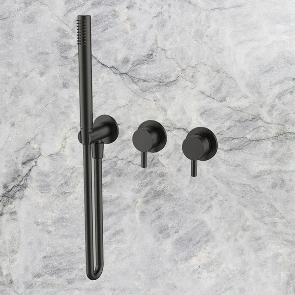Arcisan Axus Pin Shower Mixer, Diverter and Handshower (Trim Kit Only) Brushed Iron