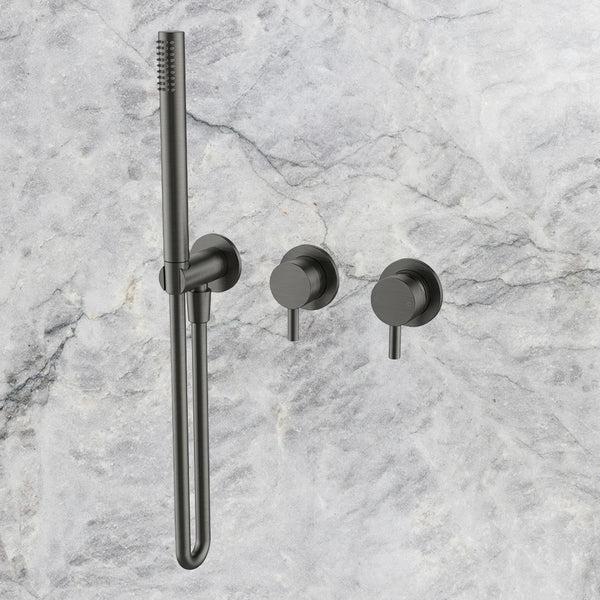 Arcisan Axus Pin Shower Mixer, Diverter and Handshower (Trim Kit Only) Brushed Gunmetal