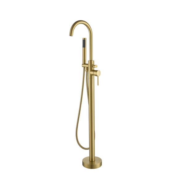 Arcisan Axus Pin Lever Freestanding Bath Mixer with Handshower (Trim Kit Only) Brushed Brass