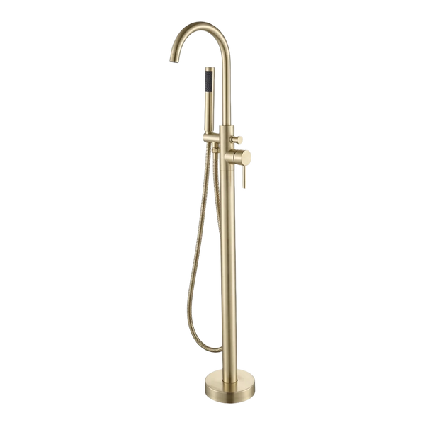 Arcisan Axus Pin Lever Freestanding Bath Mixer with Handshower (Complete Kit) Champagne Brass