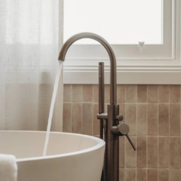 Arcisan Axus Pin Lever Freestanding Bath Mixer with Handshower (Trim Kit Only) Dark Bronze