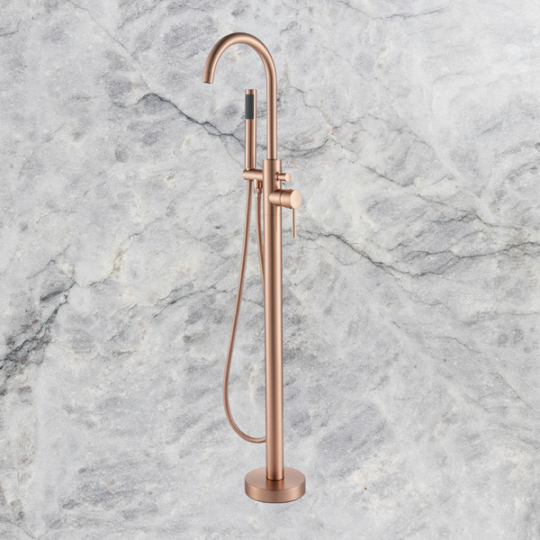 Arcisan Axus Pin Lever Freestanding Bath Mixer with Handshower (Trim Kit Only) Brushed Rose Gold