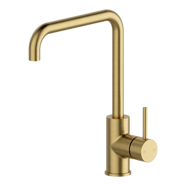 Arcisan Axus Pin Square Line Spout Kitchen Mixer Brushed Brass