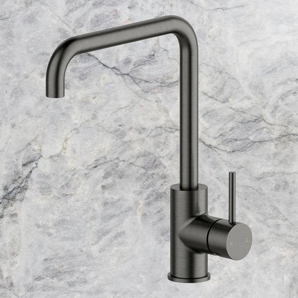 Arcisan Axus Pin Square Line Spout Kitchen Mixer Brushed Gunmetal