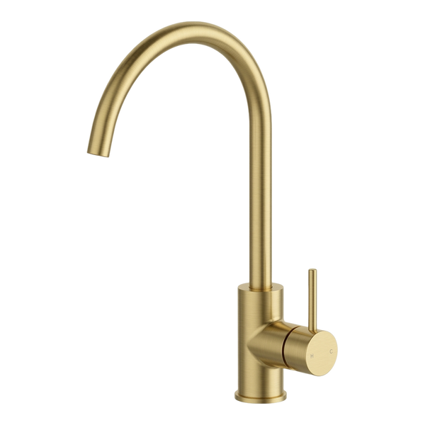 Arcisan Axus Pin Arch Spout Kitchen Mixer Brushed Brass