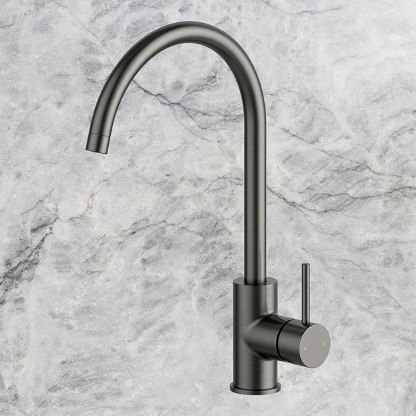 Arcisan Axus Pin Arch Spout Kitchen Mixer Brushed Gunmetal