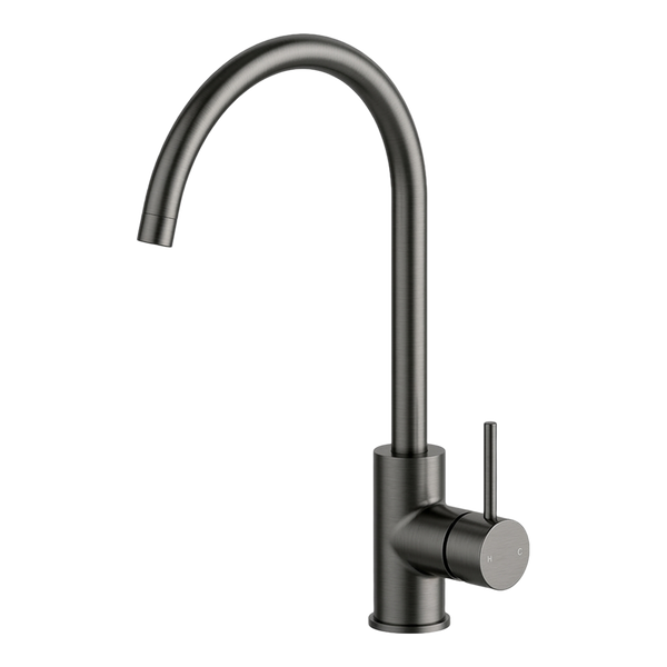 Arcisan Axus Pin Arch Spout Kitchen Mixer Brushed Gunmetal