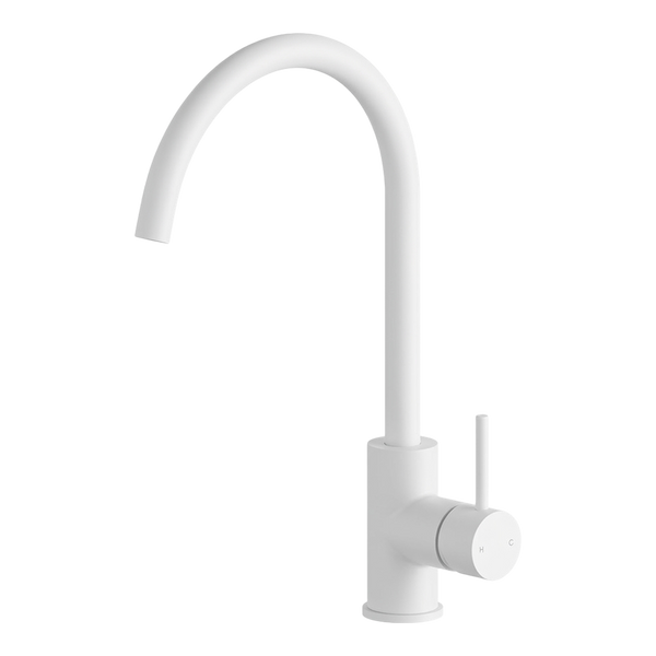 Arcisan Axus Pin Arch Spout Kitchen Mixer Matte White
