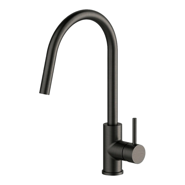 Arcisan Axus Pin Gooseneck Kitchen Mixer with Pull Out Nozzle Brushed Iron