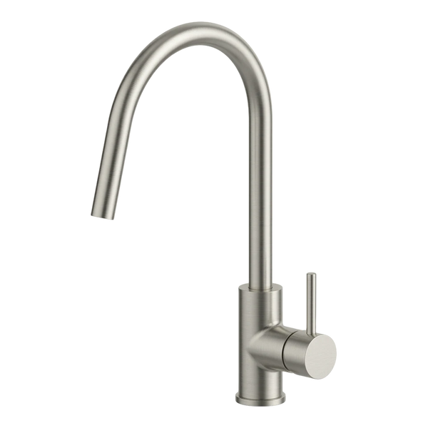 Arcisan Axus Pin Gooseneck Kitchen Mixer with Pull Out Nozzle Brushed Nickel
