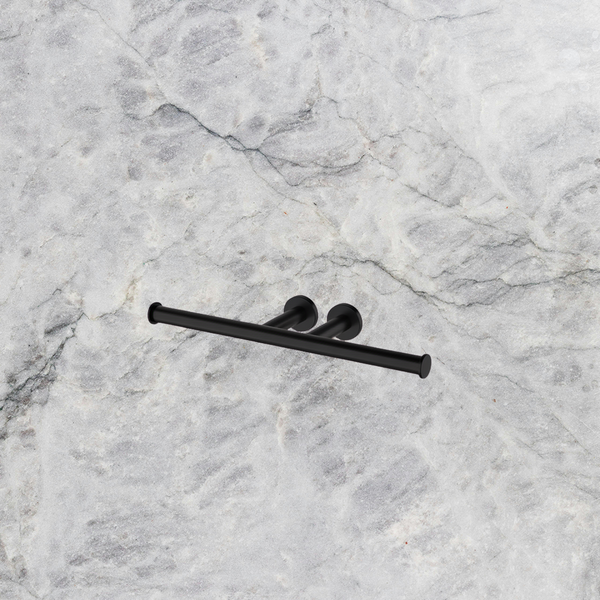 Arcisan Axus Double Toilet Roll Holder with Two Wall Fixing Points Matte Black