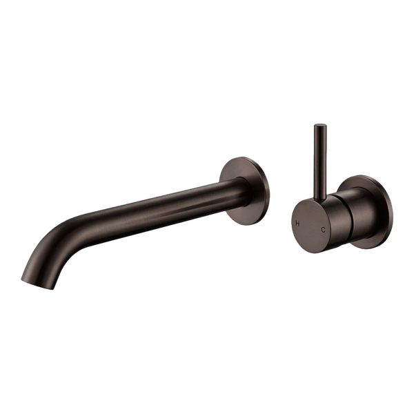 Arcisan Axus Pin Wall Mount Basin/Bath Mixer Lever Up 220mm Spout (Trim Kit Only) Dark Bronze