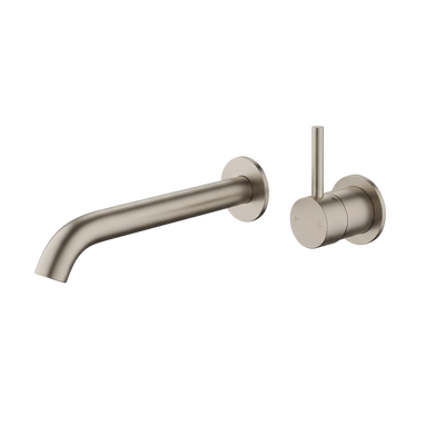 Arcisan Axus Wall Mount Basin/Bath Mixer Pin Lever Up 220mm Spout (Complete Kit) Brushed Nickel
