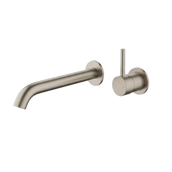 Arcisan Axus Wall Mount Basin/Bath Mixer Pin Lever Up 220mm Spout (Complete Kit) Brushed Nickel