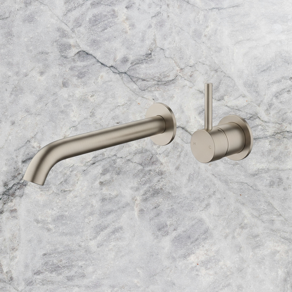 Arcisan Axus Wall Mount Basin/Bath Mixer Pin Lever Up 220mm Spout (Trim Kit Only) Brushed Nickel