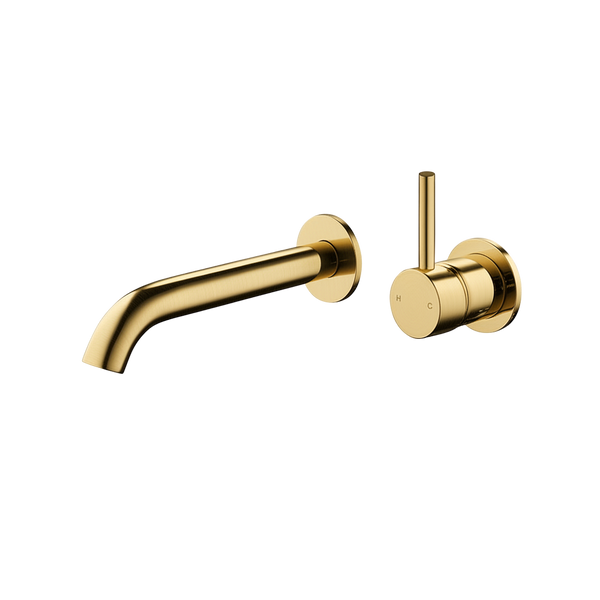 Arcisan Axus Wall Mount Basin/Bath Mixer Pin Lever Up 150mm Spout (Trim Kit Only) Brushed Brass