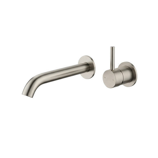 Arcisan Axus Wall Mount Basin/Bath Mixer Pin Lever Up 150mm Spout (Complete Kit) Brushed Nickel