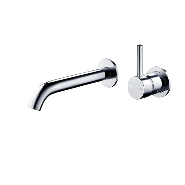 Arcisan Axus Wall Mount Basin/Bath Mixer Pin Lever Up 150mm Spout (Complete Kit) Chrome