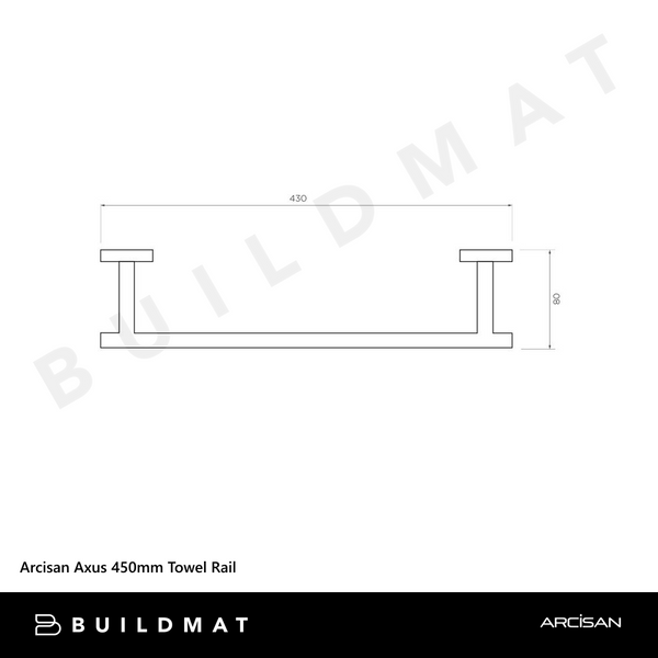 Arcisan Axus 450mm Towel Rail Chrome