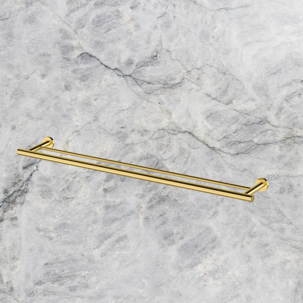 Arcisan Axus Double Towel Rail 800mm Brushed Brass