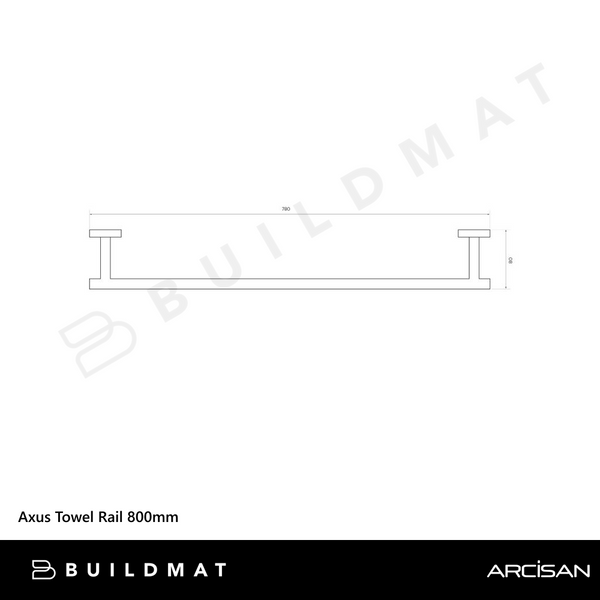 Arcisan Axus Towel Rail 800mm Brushed Rose Gold