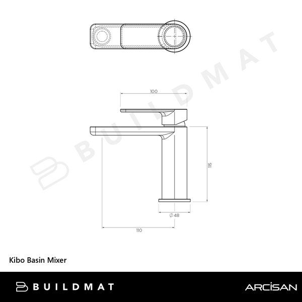 Arcisan Kibo Basin Mixer Brushed Nickel