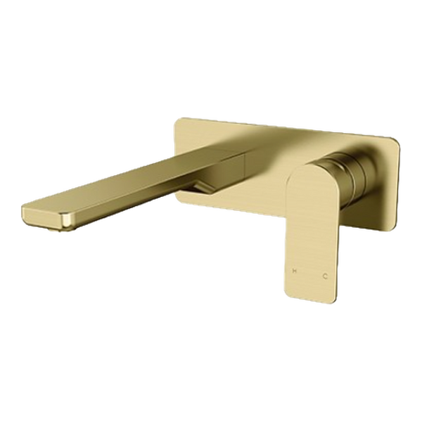Arcisan Kibo Wall Mixer Set 200mm Spout (Complete Kit) Brushed Brass
