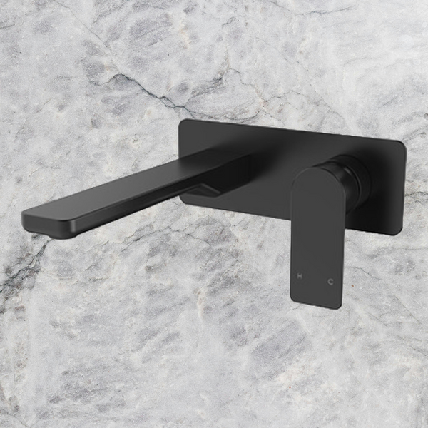 Arcisan Kibo Wall Mixer Set 200mm Spout (Complete Kit) Matte Black