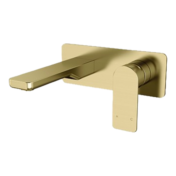 Arcisan Kibo Wall Mixer Set 150mm Spout (Complete Kit) Brushed Brass