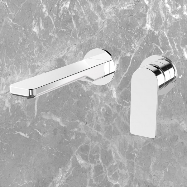 Arcisan Kibo Wall Mounted Mixer Set 200mm Spout with Round Back Plates (Complete Kit) Chrome