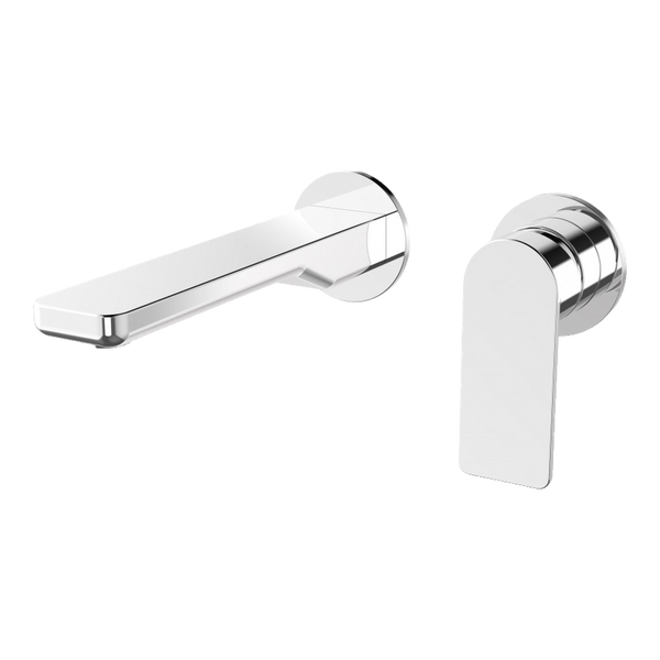 Arcisan Kibo Wall Mounted Mixer Set 200mm Spout with Round Back Plates (Complete Kit) Chrome