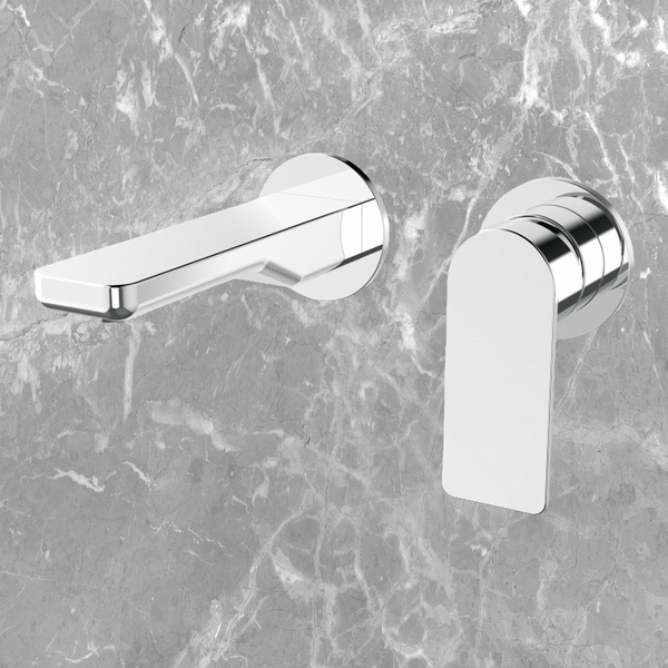 Arcisan Kibo Wall Mounted Mixer Set 150mm Spout with Round Back Plates (Complete Kit) Chrome