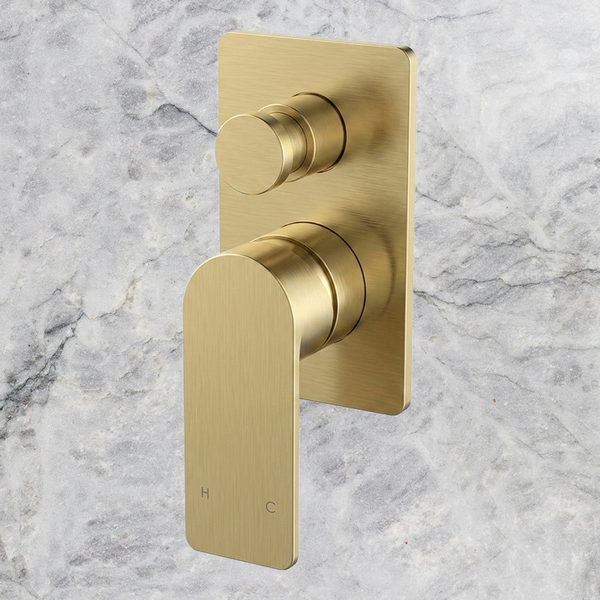Arcisan Kibo Bath/Shower Mixer with Diverter (Trim Kit Only) Brushed Brass