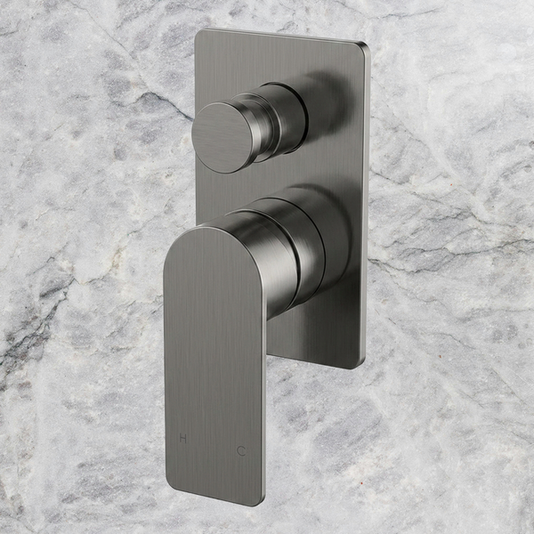 Arcisan Kibo Bath/Shower Mixer with Diverter (Trim Kit Only) Brushed Gunmetal