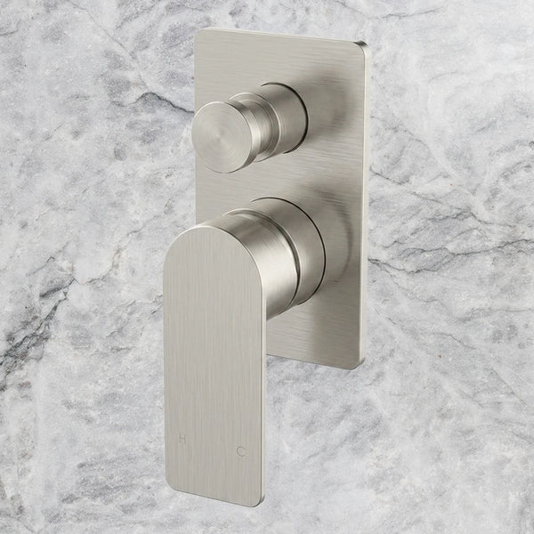 Arcisan Kibo Bath/Shower Mixer with Diverter (Complete Kit) Brushed Nickel